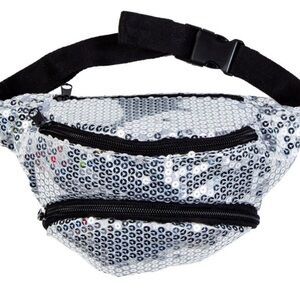 Tipsy Elves Silver Sequin Belt Bag
